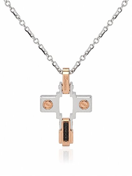 Collana Zancan Uomo in Oro Diamante Black 0.03 Ct 9050000998594 - 9050000998594